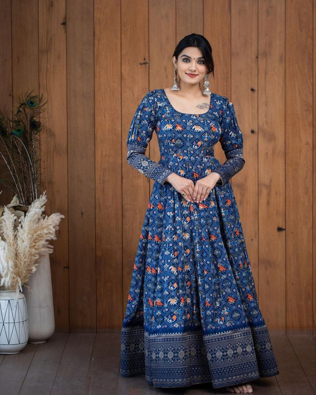 Stylish Printed Georgette Gown for Women