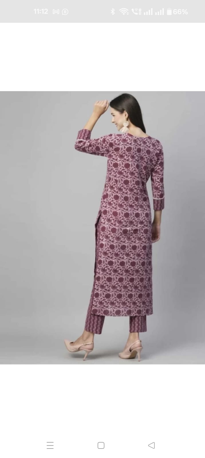 Floral Printed Cotton Women Kurta With Pant (2 Psc Set)