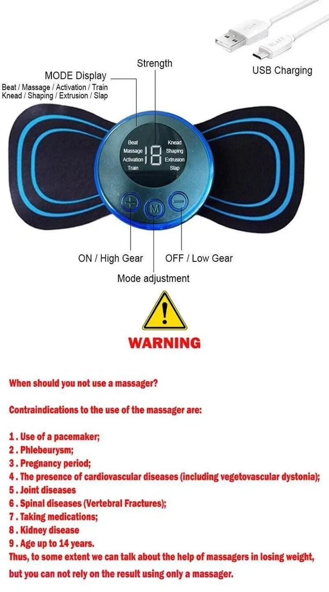 Rechargeable Electric Massager with 8 Modes