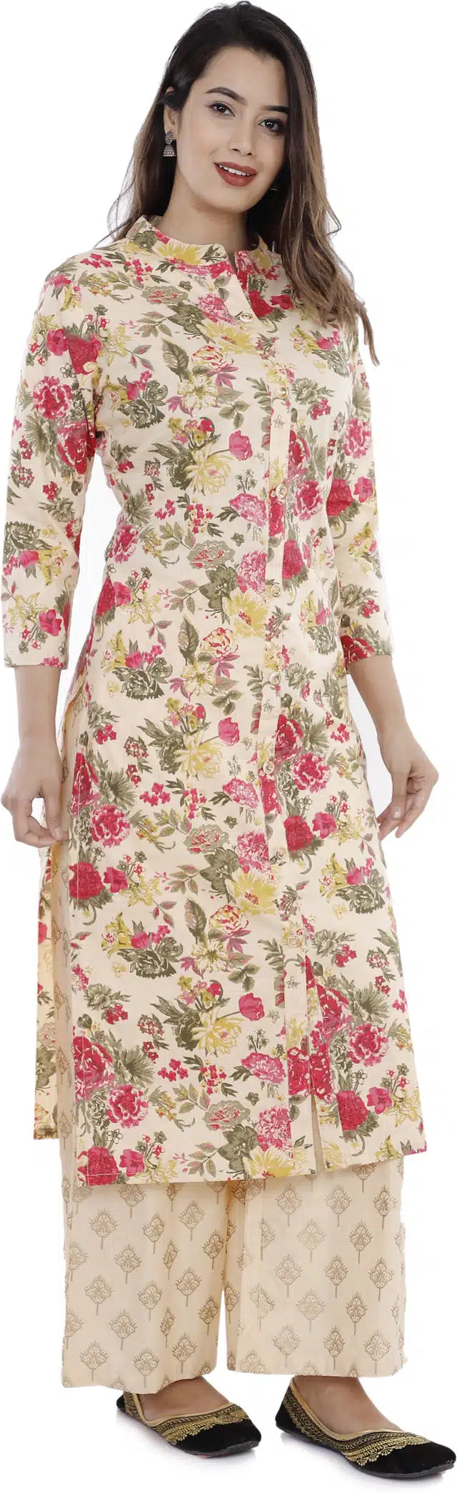 Pure Cotton Cream Kurti for Women
