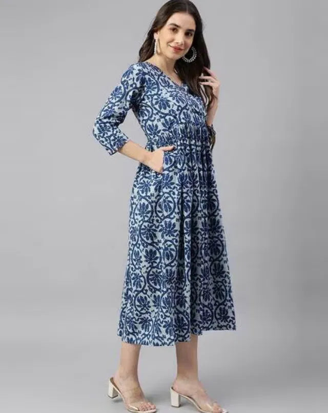 Elegant Solid Cotton Gown for Women