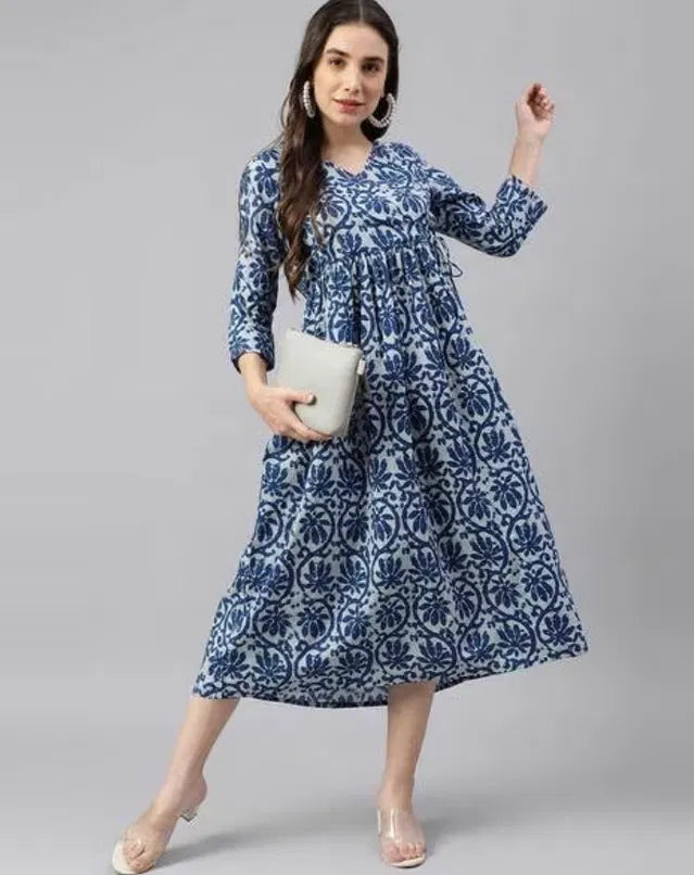 Elegant Solid Cotton Gown for Women
