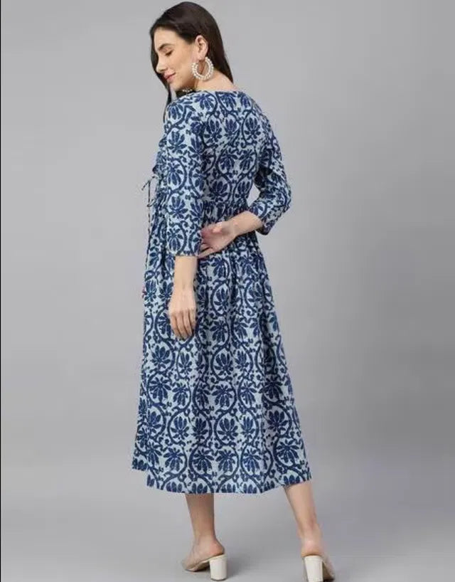 Elegant Solid Cotton Gown for Women